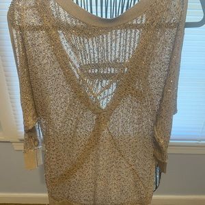 Holiday/ Dress up/ Dress down! Gold sequin Sweater